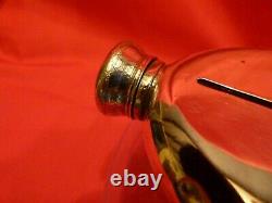 Victorian 1871 Solid Silver & Glass Oval Hip Flask Par Spécialiste Fabricant De Flasques