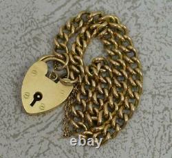 Victorian 9ct Gold Curb Link Pocket Watch Chaîne 7 Bracelet Long