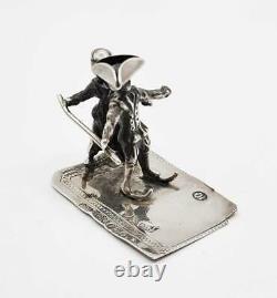 Victorian Duutch Sterling Silver Novelty Ice Skating Figures London Import 1889