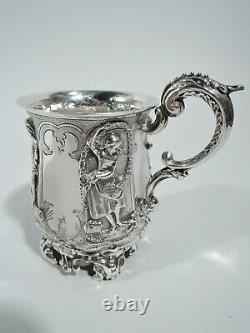 Victorian Mug Antique Baptême Baby Cup Anglais Sterling Silver 1841