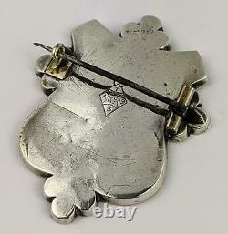 Victorian Scottish Silver & Agate Shield Pebble Broche 1867 Kite Mark