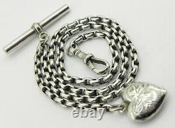 Victorian Silver Albert Pocket Watch Chain, C1880