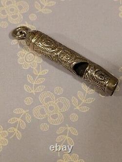 Victorian Silver Chatelaine Décoratif Whistle. Je Travaille. Royaume