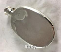 Victorian Silver Oval Hip Flask William Leuchars Londres 1881 86.4g Azx