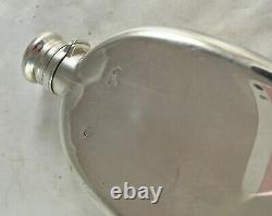 Victorian Silver Oval Hip Flask William Leuchars Londres 1881 86.4g Azx