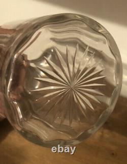 Victorian Solid Silver Brandy Decanter Avec Étiquette. Chester 1898