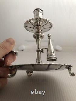Victorian Solid Silver Chamberstick Candelstick Samuel Whitford Daté De 1847