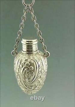 Victorian Solid Silver Perfume Bottle George Unite En 1889