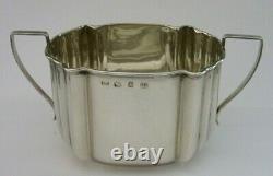 Victorien Anglais Solide Sterling Silver Sugar Bowl Heavy 122g Antique 1897